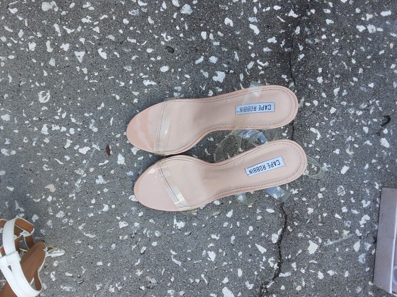 Size 9 Clear See Through High Heels