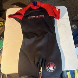 BODY GLOVE - MENS XLARGE SHORTY Spring WETSUIT Sz. XL Black & Red Open Box