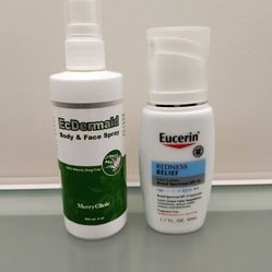 EcDermaid & Eucerin Redness Relief Lotion SPF 15 rosacea, eczema, dermatitis, redness 

EcDermaid face & body rosacea, redness, dryness, eczema, derma