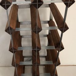 Wine Holder Rack Wood/Metal Holds 12  Bottles