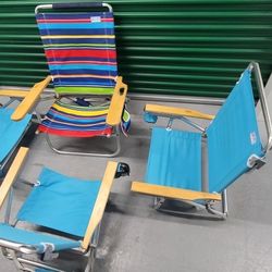 Rio Beach classic five position lay flat folding beach chair. 