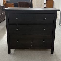 Large Black IKEA Hemnes 3 Drawer Dresser / Chest