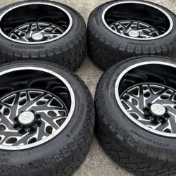 24x14 FORGED DEEP DISH RIMS AND TIRES 8 lug 