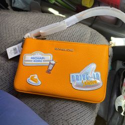 Pop Orange Pouch Wristlet 