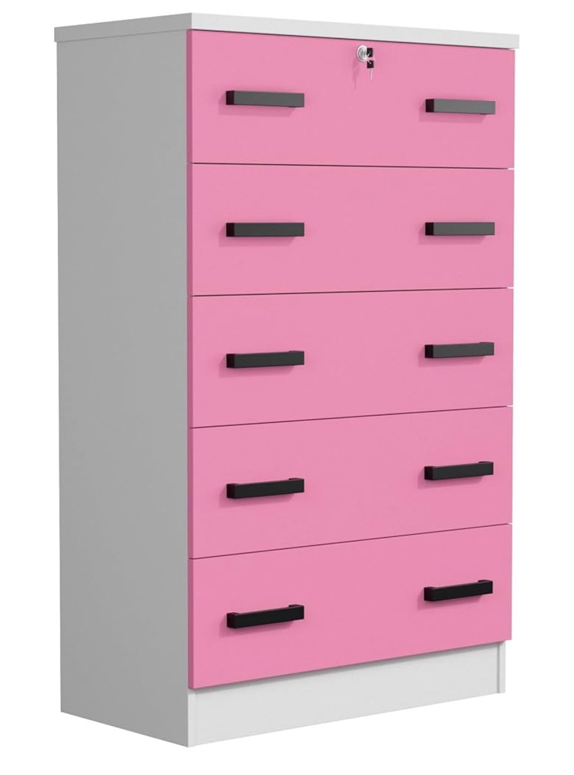 White & Pink Wooden Dresser