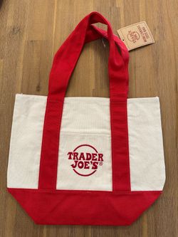 Trader Joe’s Reusable Mini Canvas Tote Bag Red