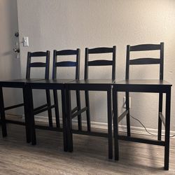 Black Bar-Height Chairs- Set Of 4 (NEED TO SELL FAST, WILLING TO NEGOTIATE!)