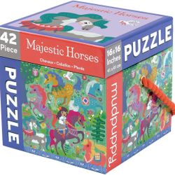 Mudpuppy Majestic Horses 42 pc Children’s cube Puzzle- New 