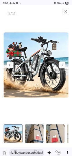 PUJH 8000W Adults Dual Motor E-Bike Up to 100Mi 60V 24" Fat Tire