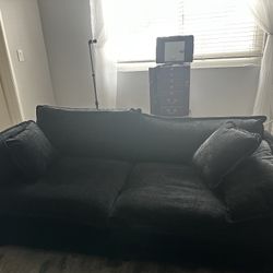 Black Velour Couch 