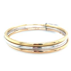 14KT Tri Color 3 Piece Bangle Set 8.70g 3mm 159647/7
