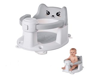 Baby Bath Seat for Babies 6 Months and Up, Non-Slip Bathtub Support Seat for Toddlers, Portable Infant Bath Chair with Strong Suction Cups, Safety Arm