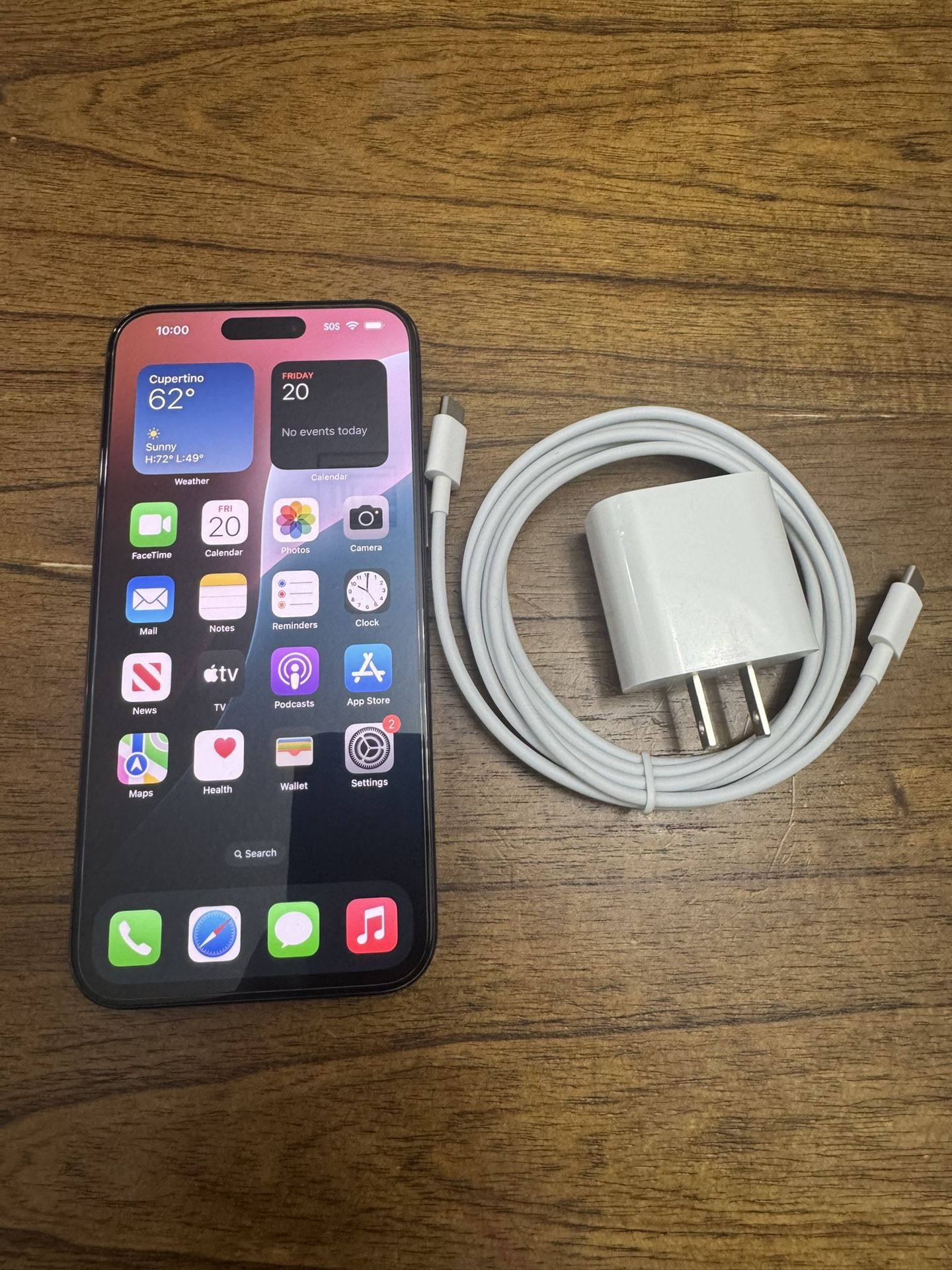 iPhone 15 Pro Max Black Titanium 512GB 5G Unlocked 6.7” 87% Battery Charger Cable