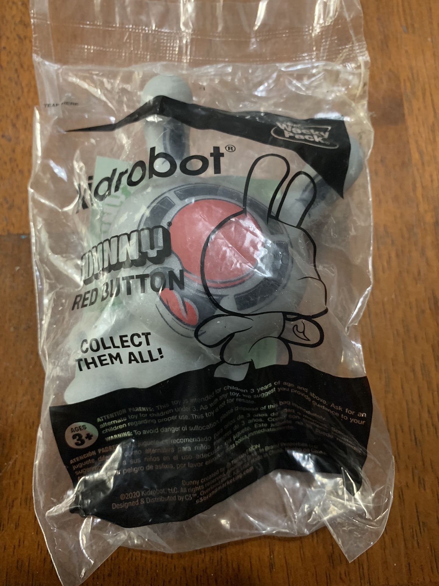 KidRobot Bunny Red Button Sonic Wacky Pack Kids Meal Toy Brand New Sealed
