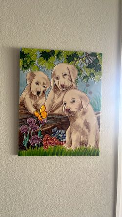 Decorative Ceramic Tile Puppy Wall Art