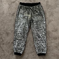 Anthropologie Harlyn oro sequin joggers