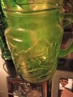 Vintage Sherwood Pattern Spearmint Green Glass Picture