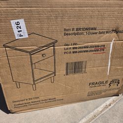New In Box One White Nightstand
