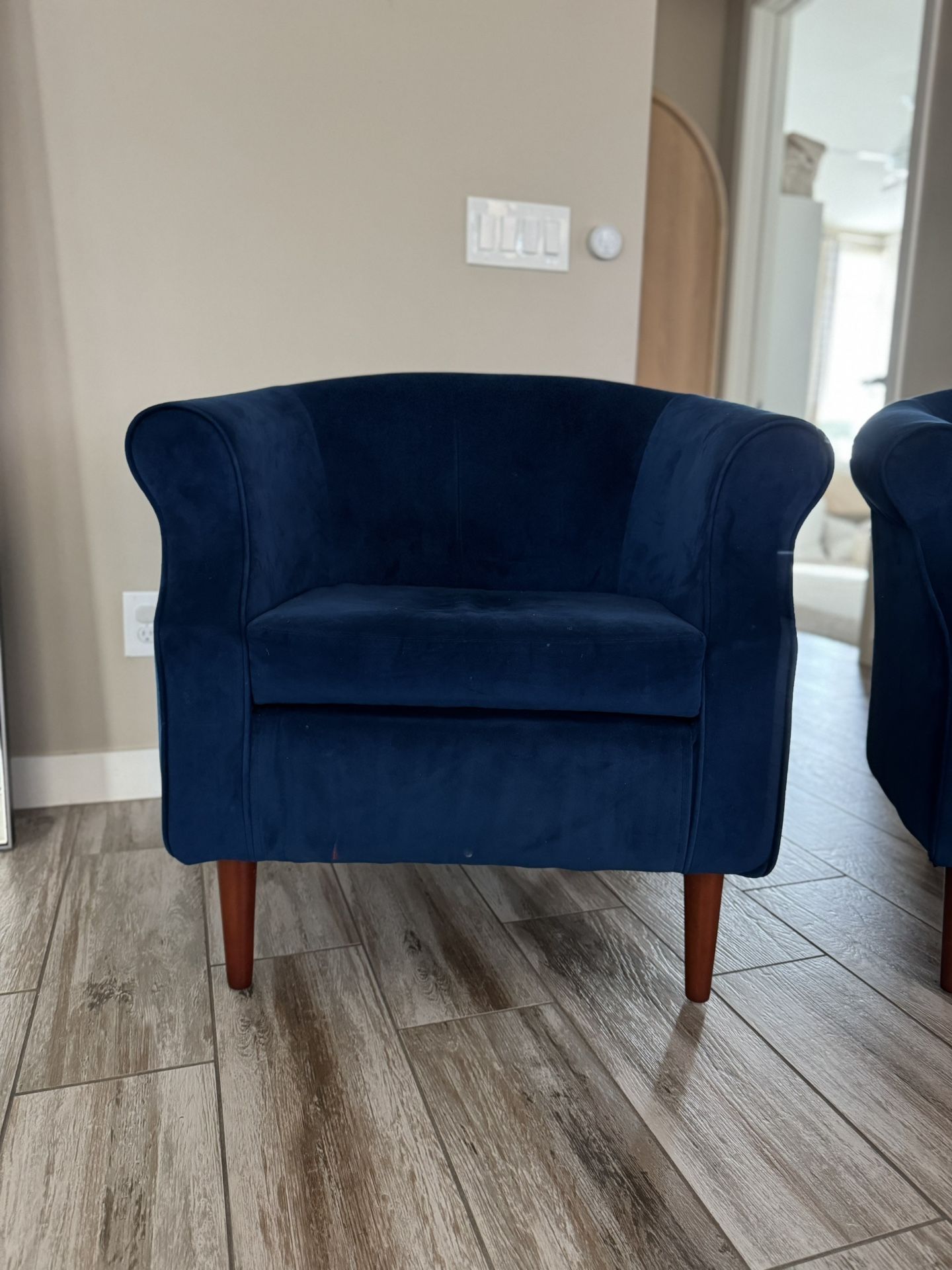 SoMa Lyndon Upholstered Armchairs –Performance Everyday-Velvet Navy (Set of 2)