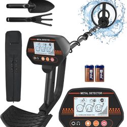 Metal Detector for Kids, 8 inches IP68 Waterproof Coil Kid Metal Detector, Adjustable Metal Detector with Shovel & Rake