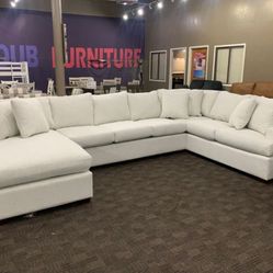 Big Cream White Sectional Couch