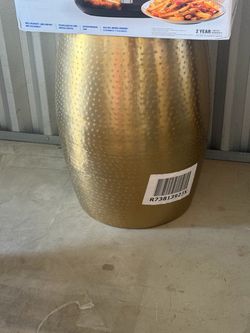 Gold Hammered Metal Stool or Side Table