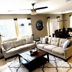 2-Piece Sofa Set - Beige 