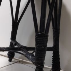 VERY NICE BLACK WICKER STOOL $10.  FIRM !!