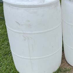 Large White Plastic Barrels  35x22 1/2
