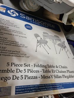 Brand New Samsonite 5 piece folding chairs and tables set