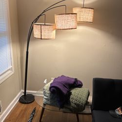 Over Couch Arc Lamps, Multi Head Tree Floor Lamp for Living Room, 3 Lights Standing Lamps Floor with Mable Heavy Base (Black)
