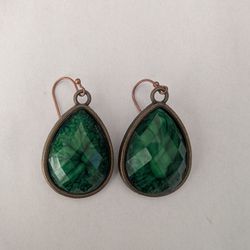 Green Teardrop Earrings