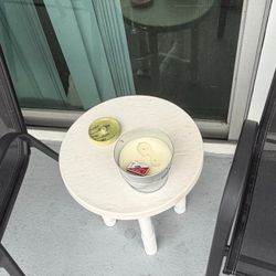 Small White Circle Side Table