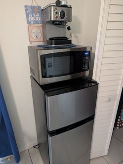 Mini Fridge, Microwave and coffee maker