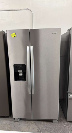 Whirlpool Side‑by‑Side Fridge — Stainless, Ice & Water in Door