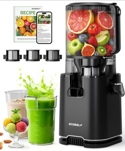 ECOSELF 3-in-1 Cold Press Juicer Machines, 6.0" Feed Chute, 100oz Capacity
Juice, Sorbet & Nut Milk with 3 Filters | Easy to Clean & Assembly | Revers