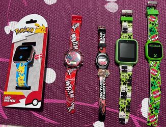 Kids Character Watches Bundle – Pokémon, Spider-Man, Cars, Minecraft