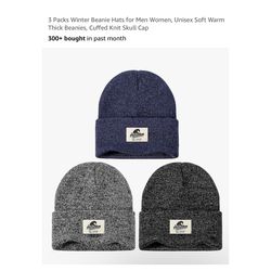 Brand new 3 Packs Winter Beanie Hats for Men Women