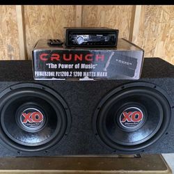 2 12” Subwoofers And Box 