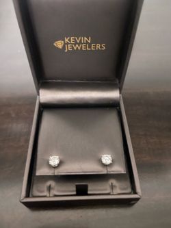 14k white gold lab diamond earrings