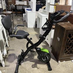 New Caromix Folding Exercise Bike, 4 in 1 Stationary Magnetic Cycling Bicycle Upright Indoor Cycling Bike for Home Workout 330LB Capacity