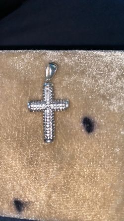 Silver Cross Pendant with CZ Stones