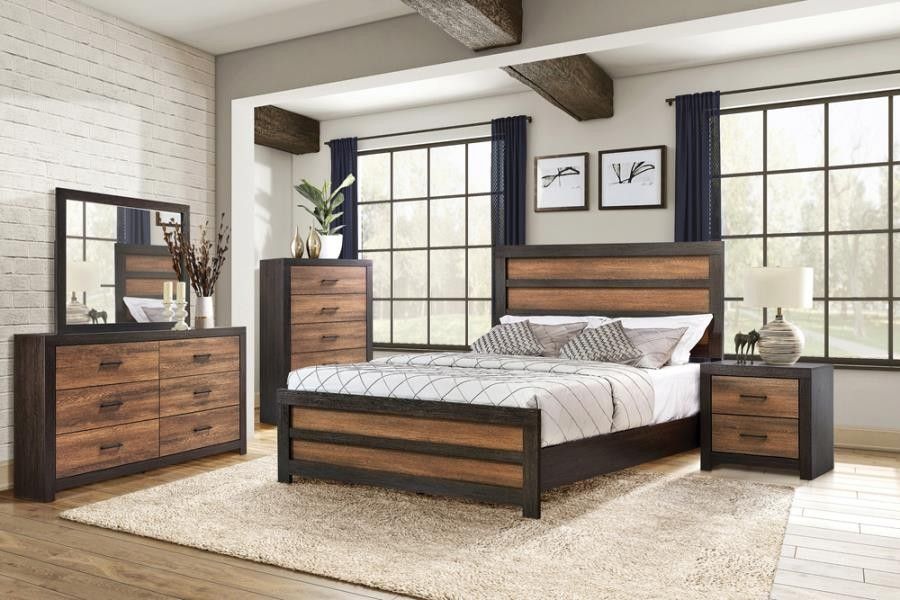 4 Piece Queen Bedroom Set Queen Bed Frame Dresser Mirror And Night Stand