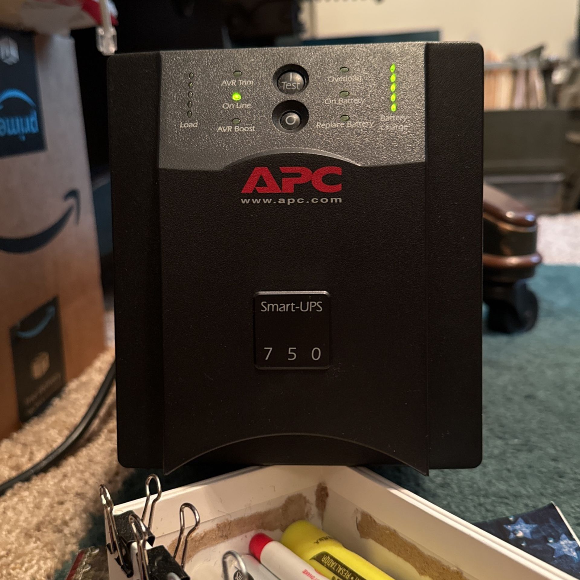 APC Smart-UPS, Line Interactive, 750VA, Tower, 120V, 6x NEMA 5-15R outlets, SmartConnect Port+SmartSlot, AVR, LCD, TAA