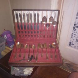 Antique Silverware Box Set