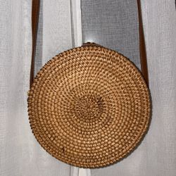 Brown Woven Circle Bag