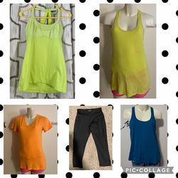 Women’s size small activewear bundle of 4 items (1st yellow tank sold) 
