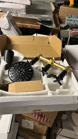 black shower and valves
