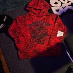 Red Sp5der Hoodie Size M