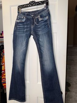 Vintage Miss Me Jeans Size 28 – Y2K Embellished Designer Denim